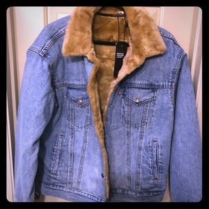 Oversized Fur  Reversible Trucker Jacket